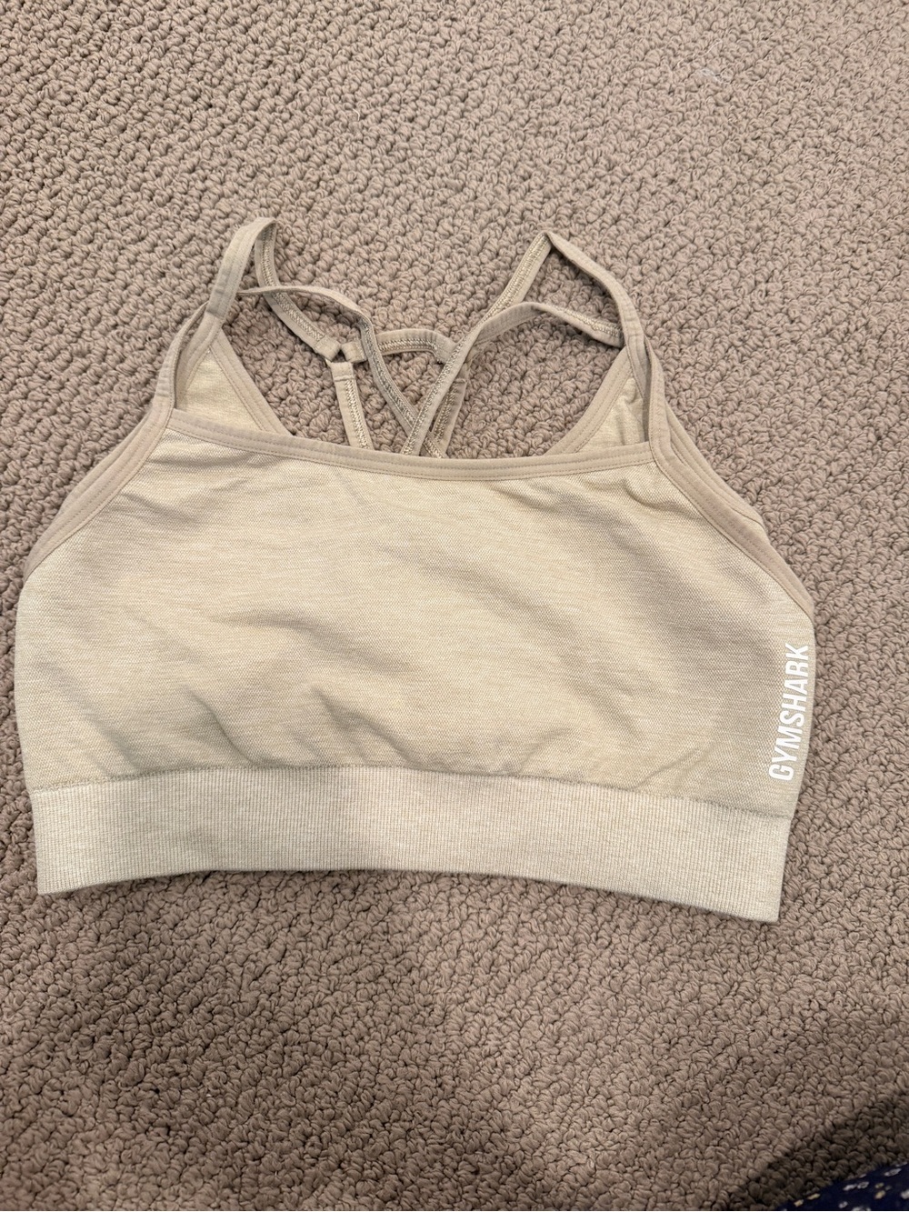 Gymshark Seamless Strappy Sports Bra in Light Taupe